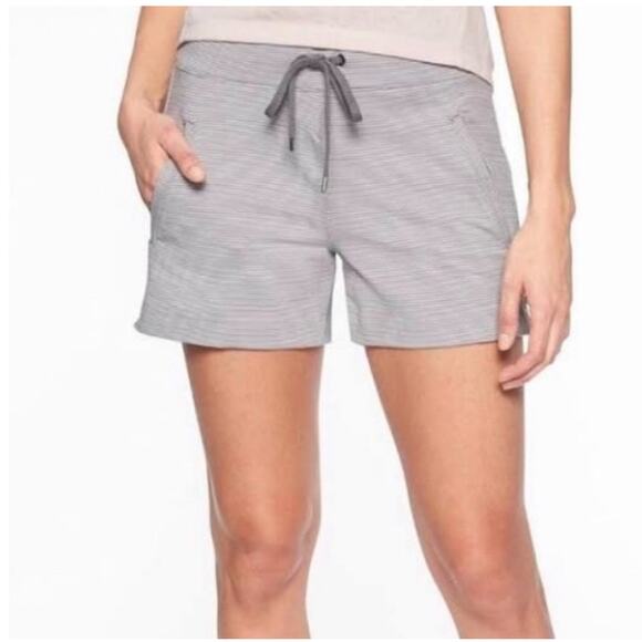 ATHLETA STRIPED SHORT W/ZIPPERED POCKETS; SIZE S - Picture 1 of 4